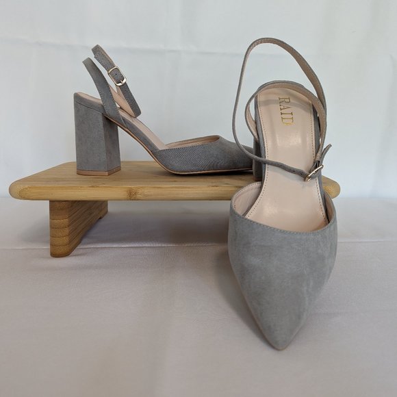 RAID Neima Gray Block Heels - Wide Fit - Picture 4 of 6
